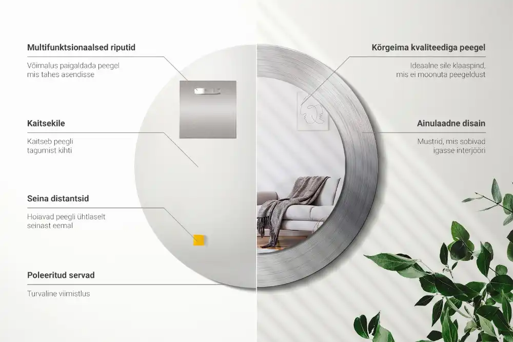 Specchio circolare stampato Metallo imitazione