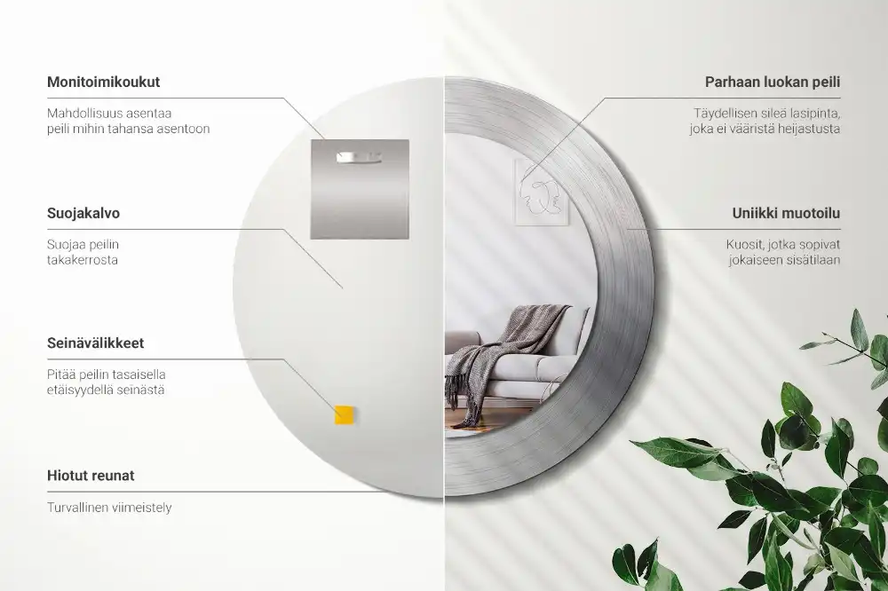 Specchio circolare stampato Metallo imitazione