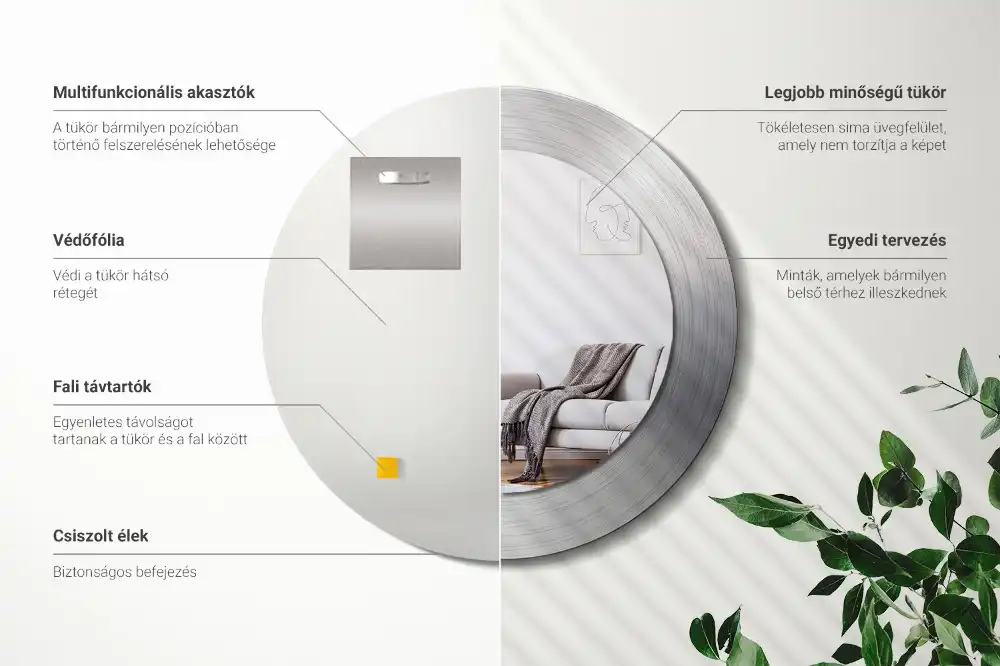 Specchio circolare stampato Metallo imitazione