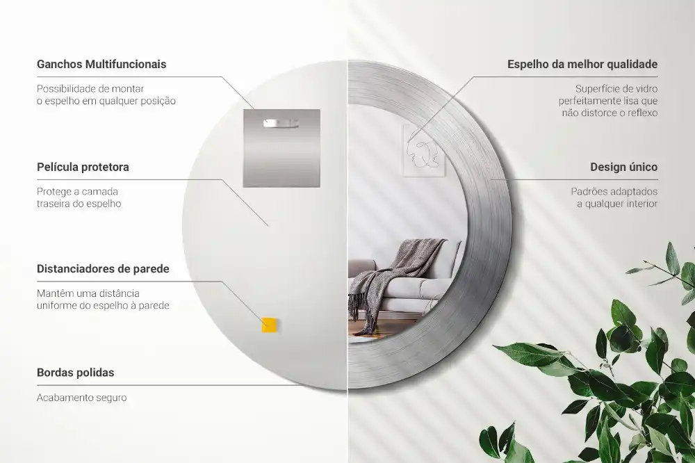 Specchio circolare stampato Metallo imitazione