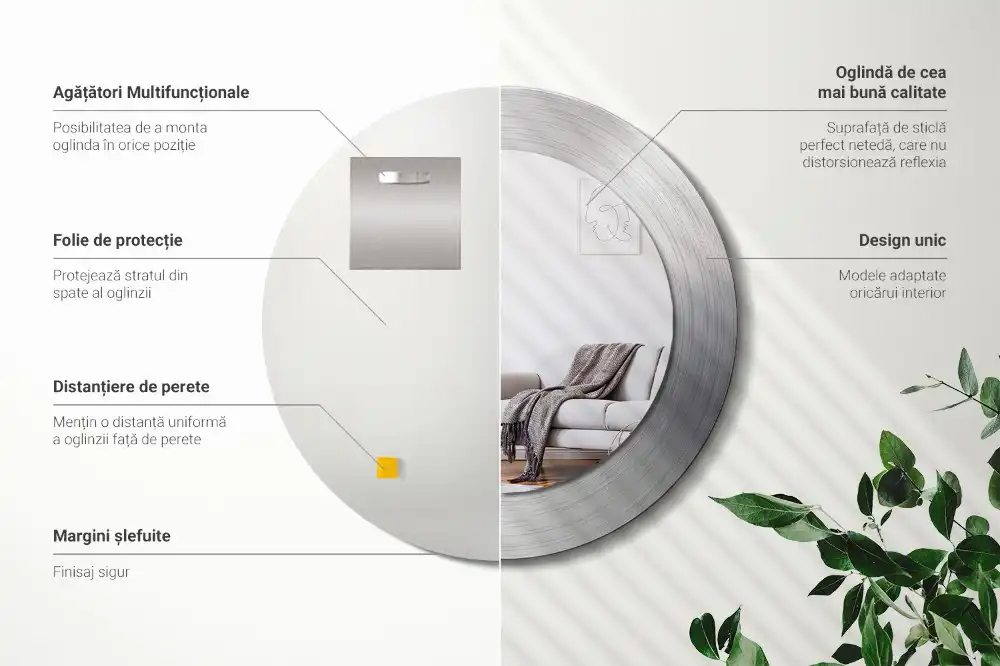 Specchio circolare stampato Metallo imitazione