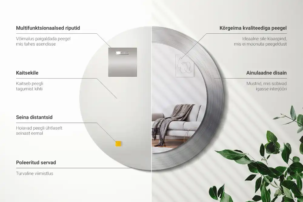 Specchio circolare stampato Metallo imitazione