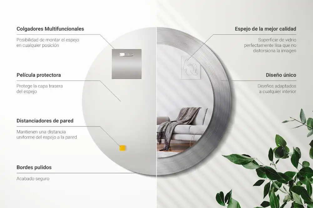 Specchio circolare stampato Metallo imitazione