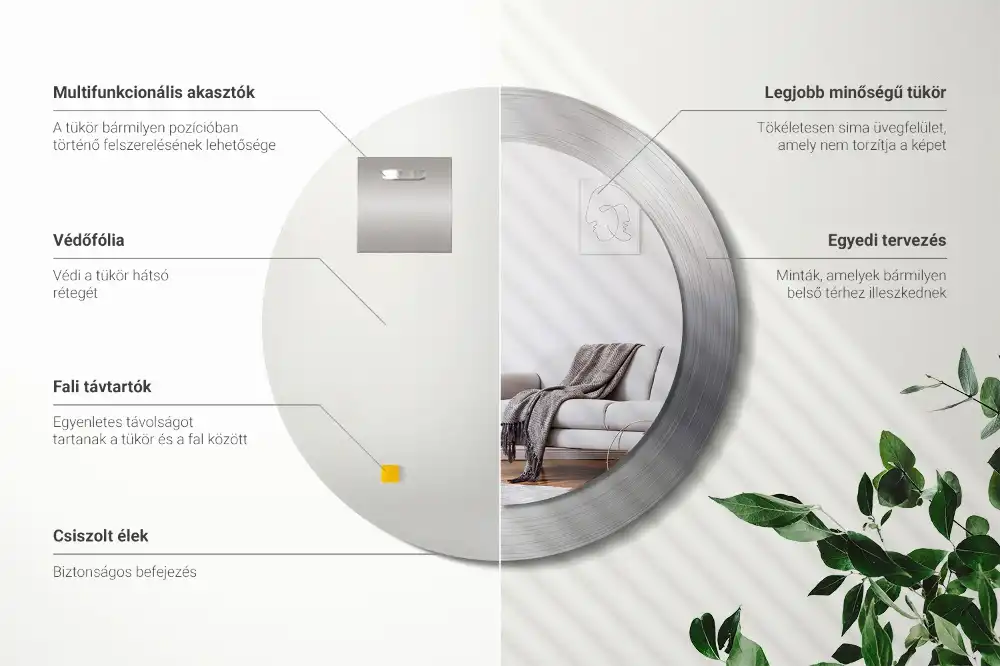 Specchio circolare stampato Metallo imitazione