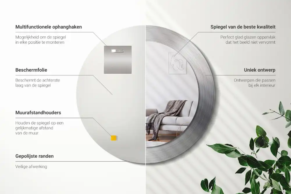 Specchio circolare stampato Metallo imitazione