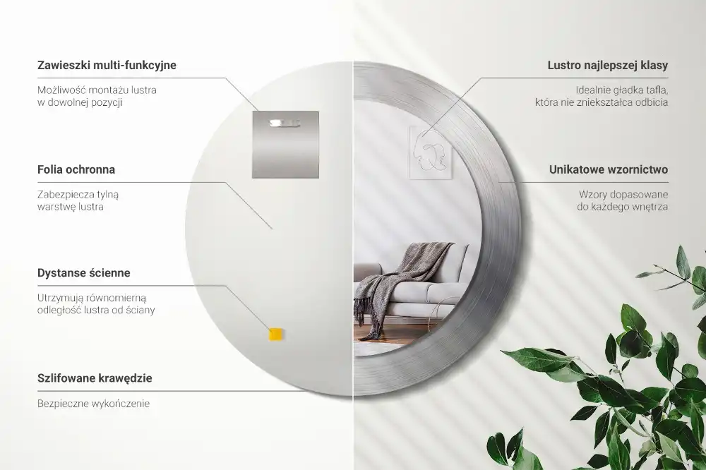 Specchio circolare stampato Metallo imitazione