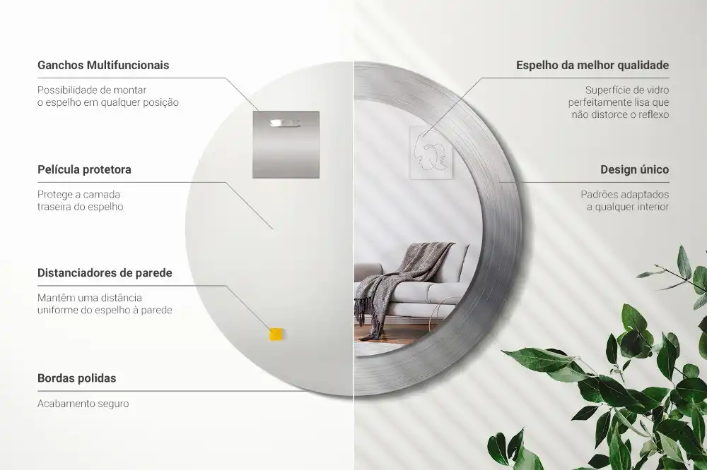 Specchio circolare stampato Metallo imitazione