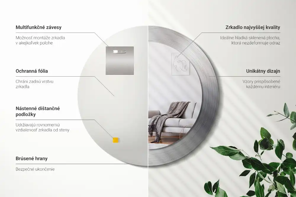 Specchio circolare stampato Metallo imitazione