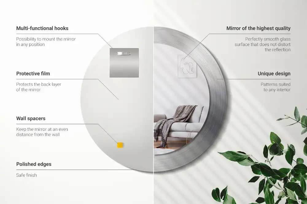 Specchio circolare stampato Metallo imitazione