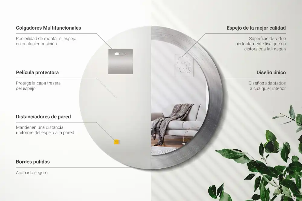 Specchio circolare stampato Metallo imitazione