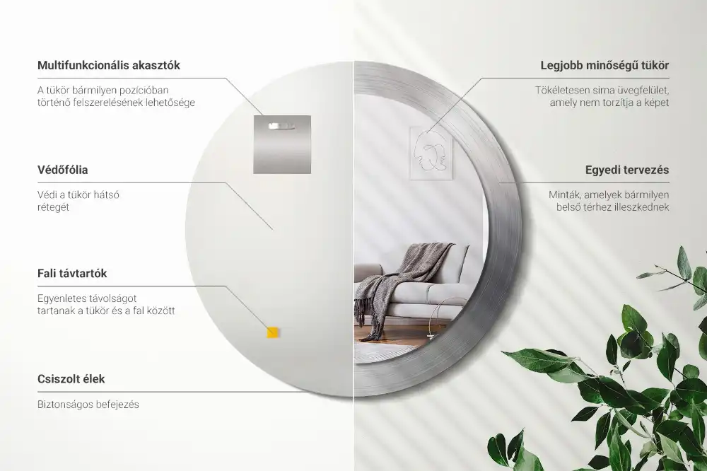 Specchio circolare stampato Metallo imitazione