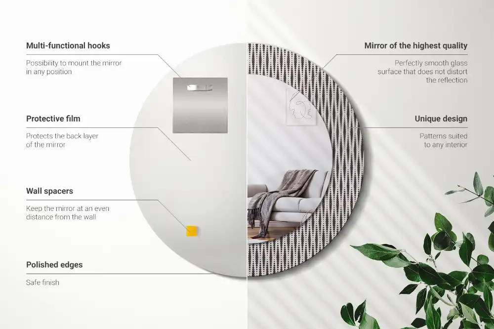 Specchio circolare decoro Motivo geometrico a pois