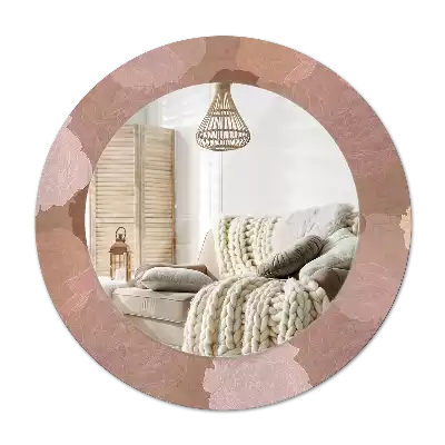 Specchio rotondo con cornice stampata Composizione di rose