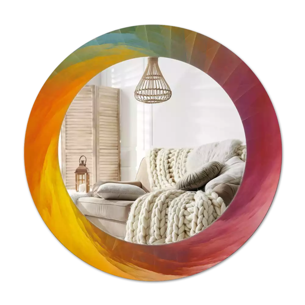 Specchio circolare decoro tavolozza dei colori