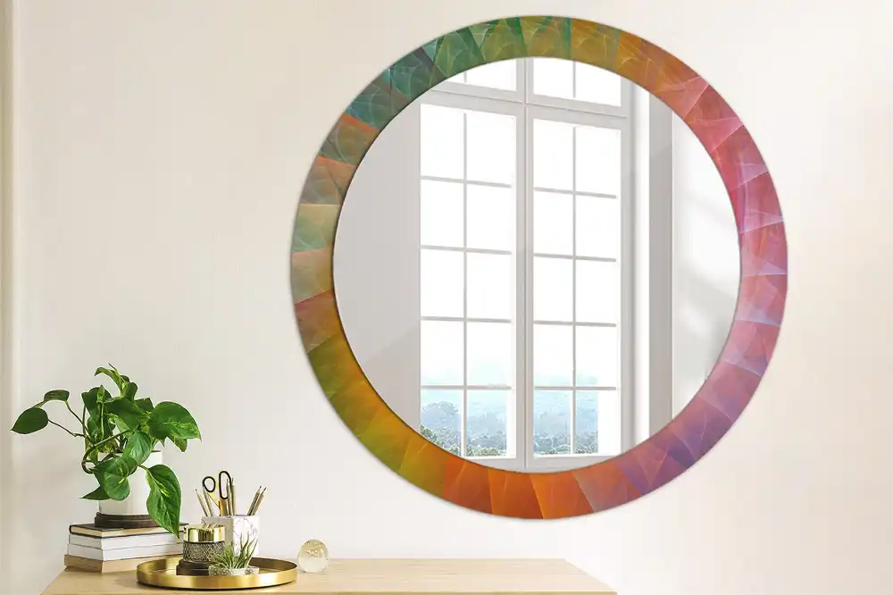 Specchio circolare decoro tavolozza dei colori