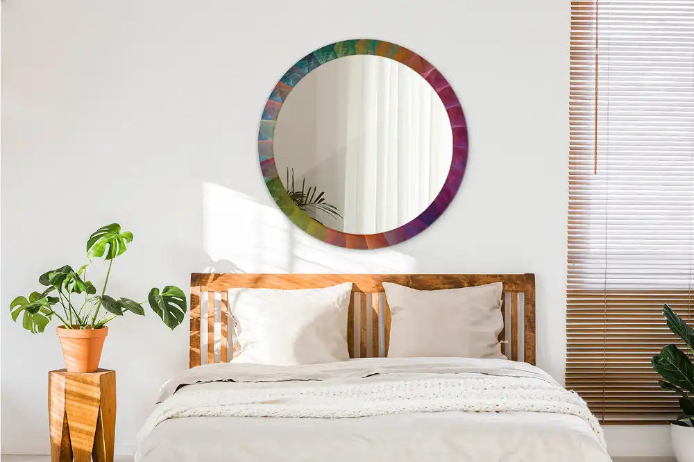 Specchio circolare decoro tavolozza dei colori