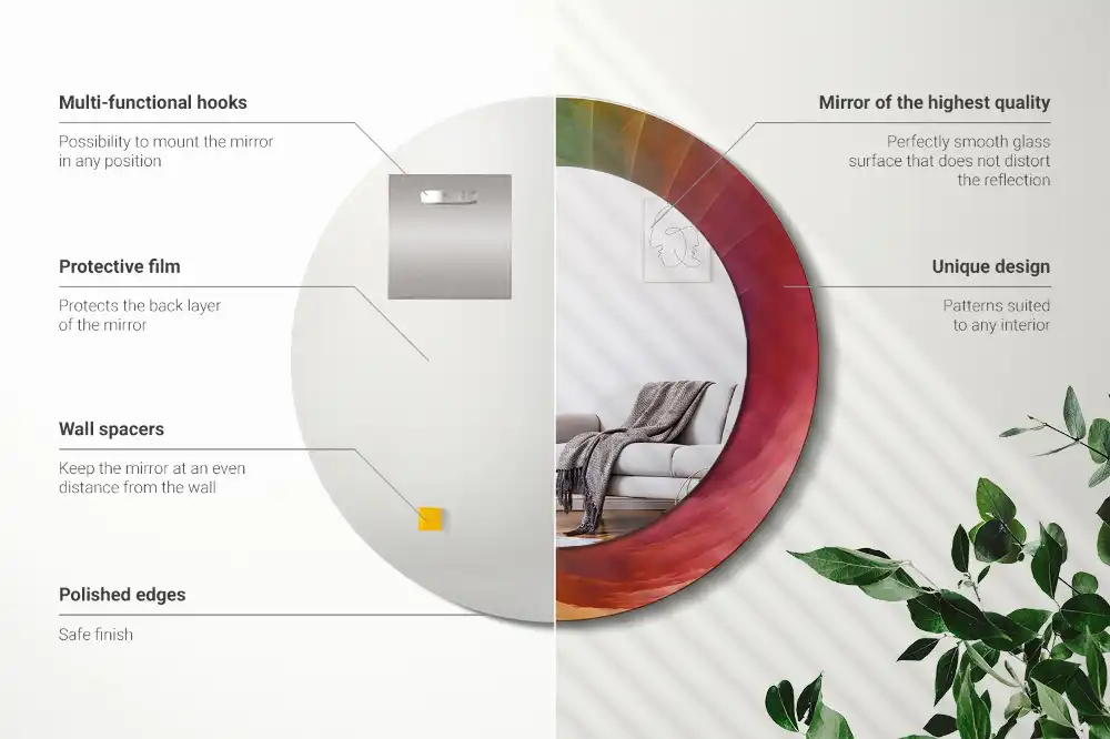 Specchio circolare decoro tavolozza dei colori