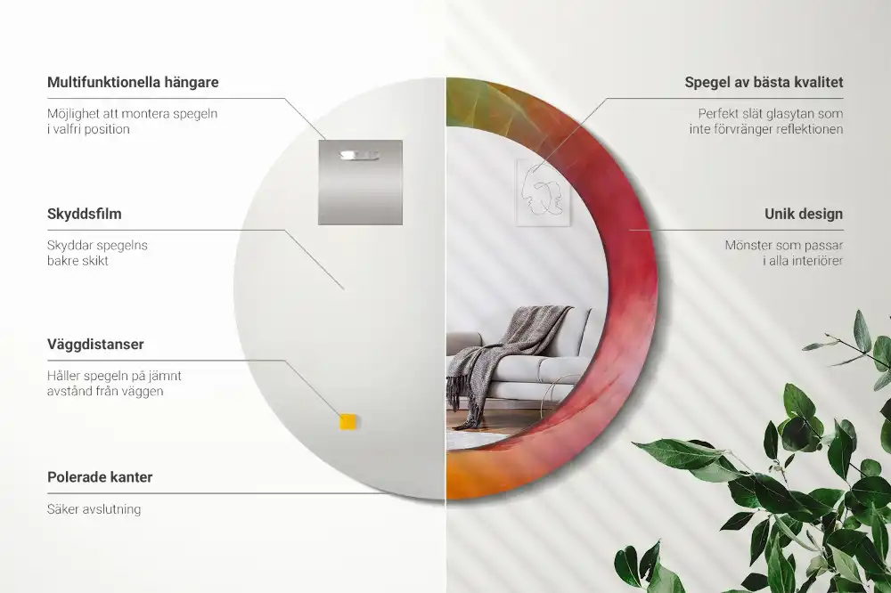 Specchio circolare decoro tavolozza dei colori