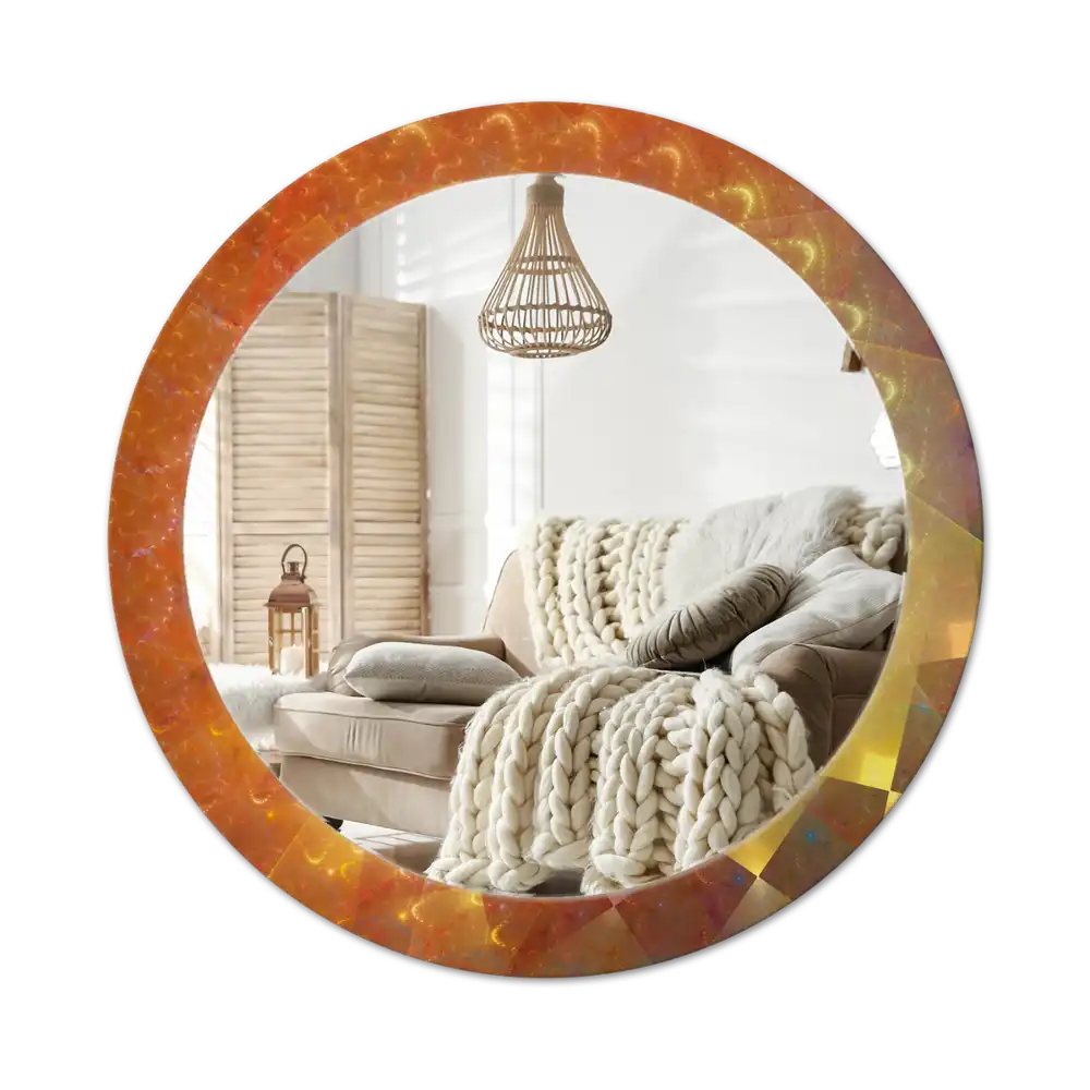 Specchio circolare stampato Astrazione a spirale