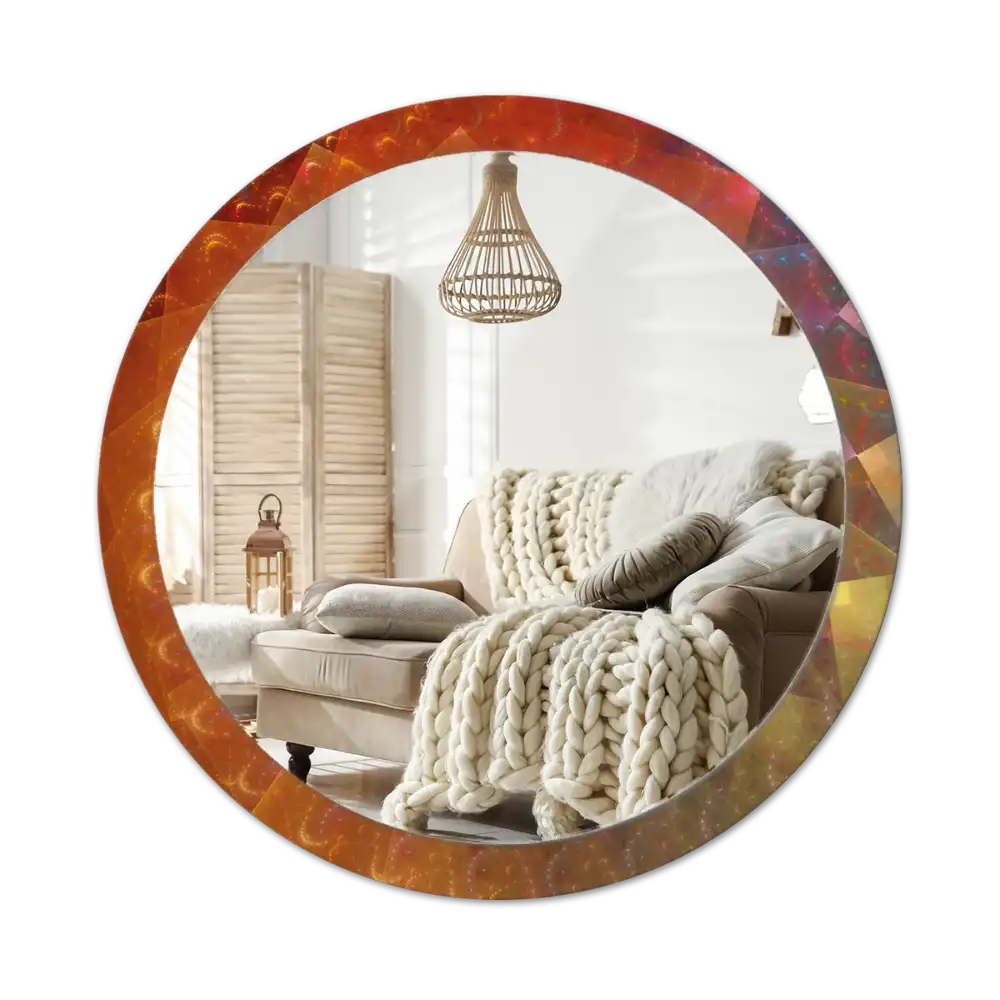 Specchio circolare stampato Astrazione a spirale