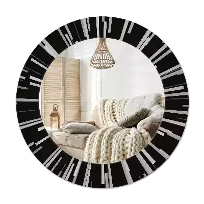 Specchio rotondo con cornice stampata Composizione radiosa