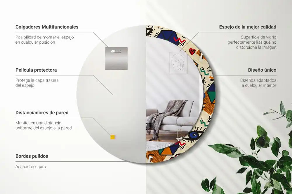 Specchio circolare decoro Stile pop art