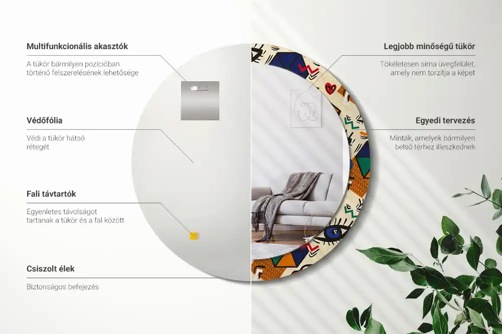 Specchio circolare decoro Stile pop art