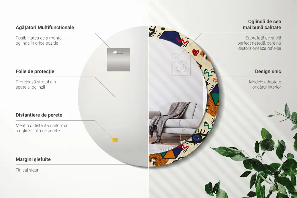 Specchio circolare decoro Stile pop art