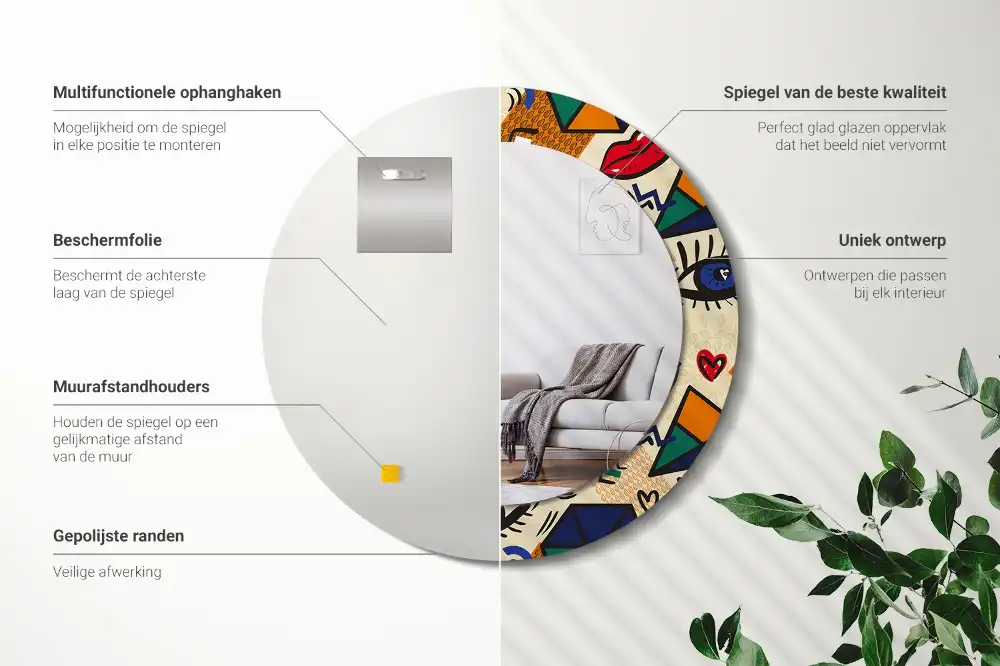 Specchio circolare decoro Stile pop art