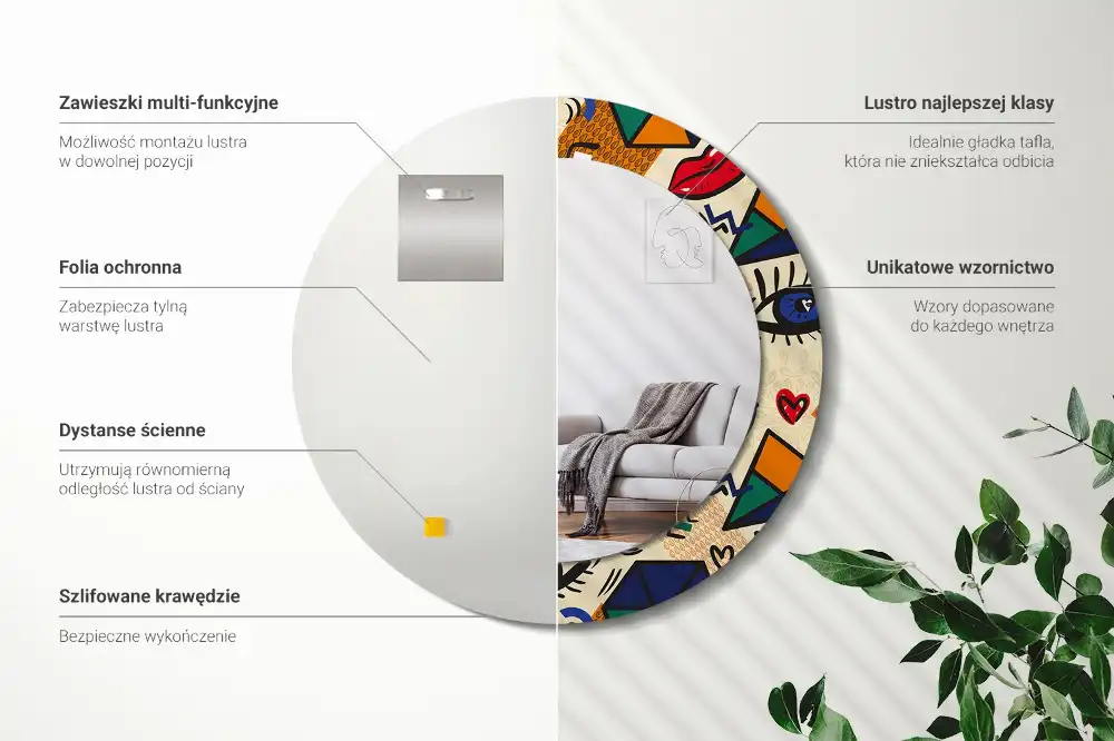 Specchio circolare decoro Stile pop art