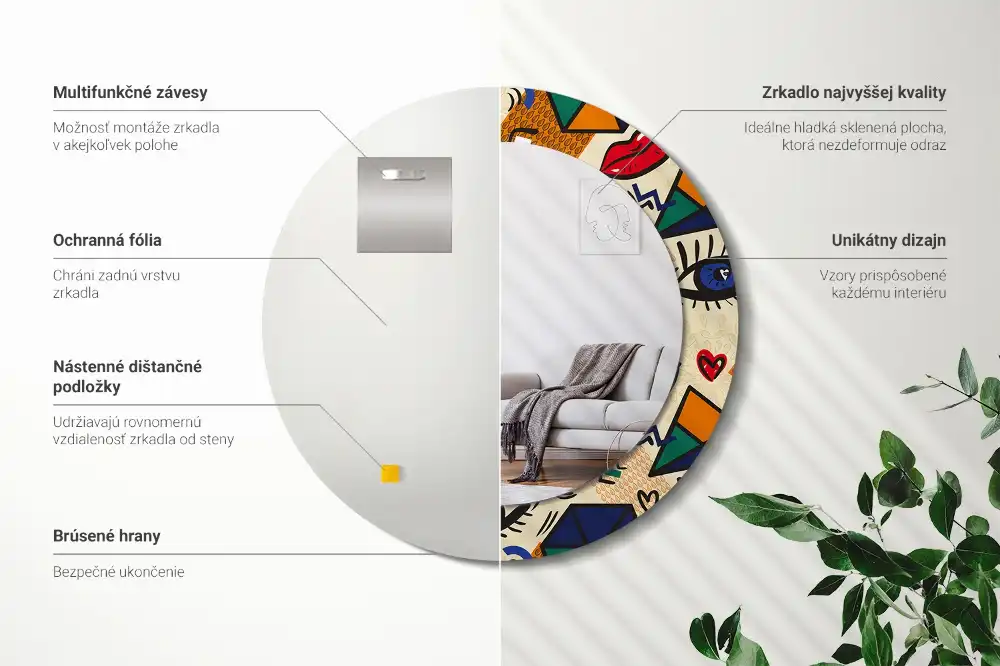 Specchio circolare decoro Stile pop art