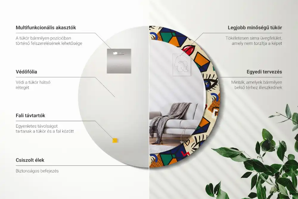 Specchio circolare decoro Stile pop art