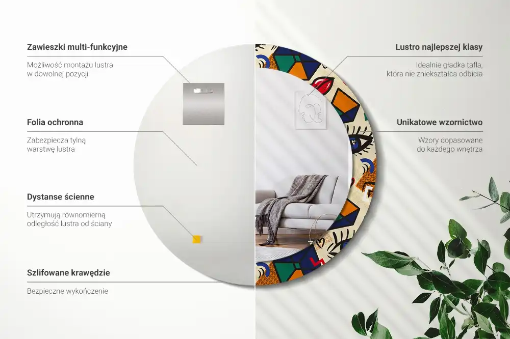 Specchio circolare decoro Stile pop art