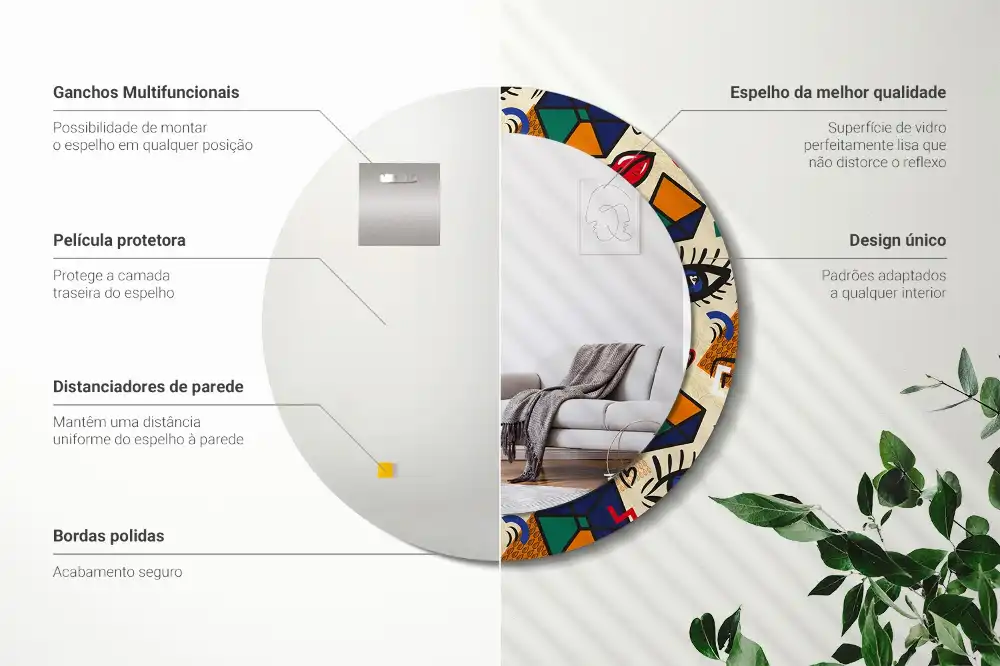Specchio circolare decoro Stile pop art