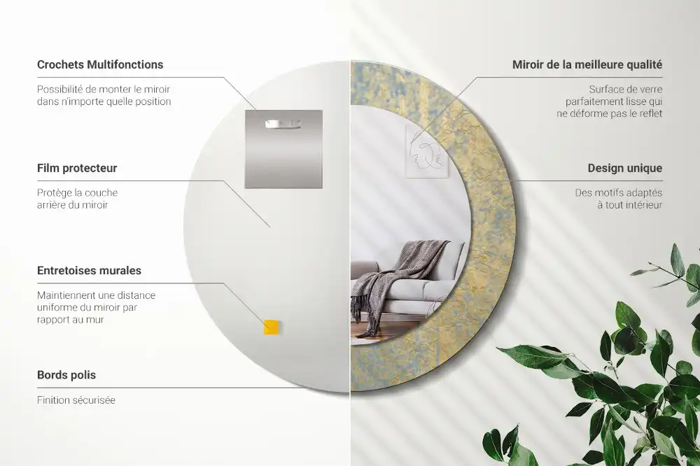 Specchio circolare stampato Modello loft