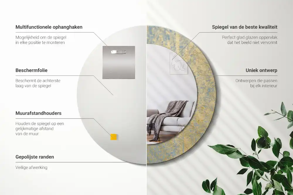 Specchio circolare stampato Modello loft