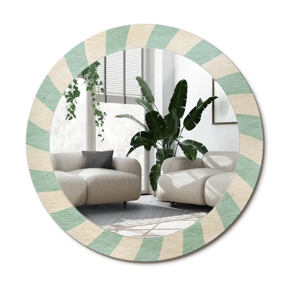 Specchio circolare stampato Motivo pastello retrò