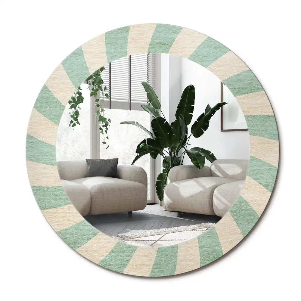 Specchio circolare stampato Motivo pastello retrò