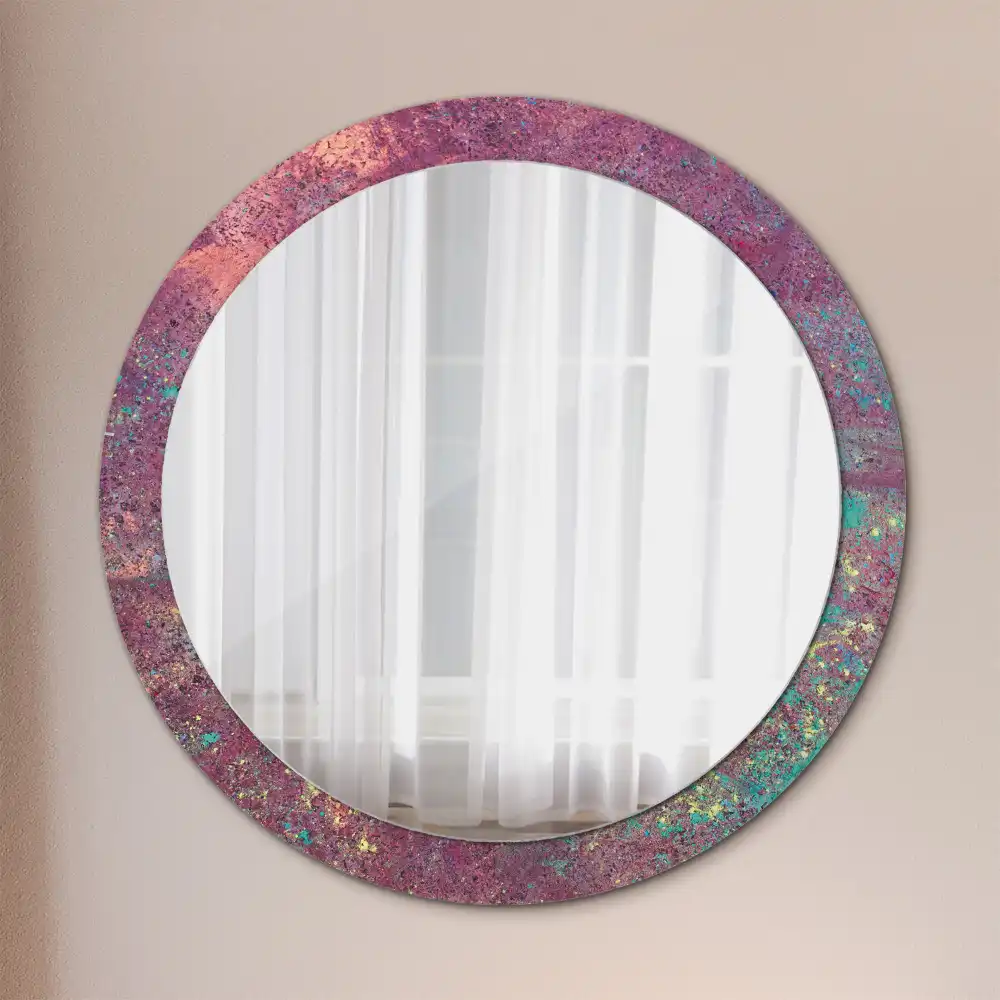 Specchio circolare stampato Festa dei colori