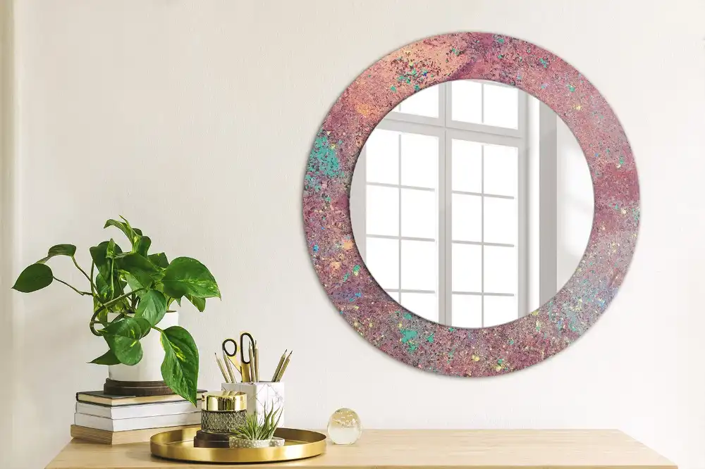 Specchio circolare stampato Festa dei colori