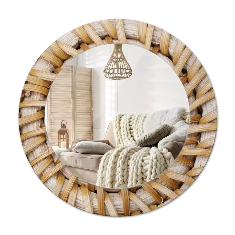 Specchio circolare stampato Treccia