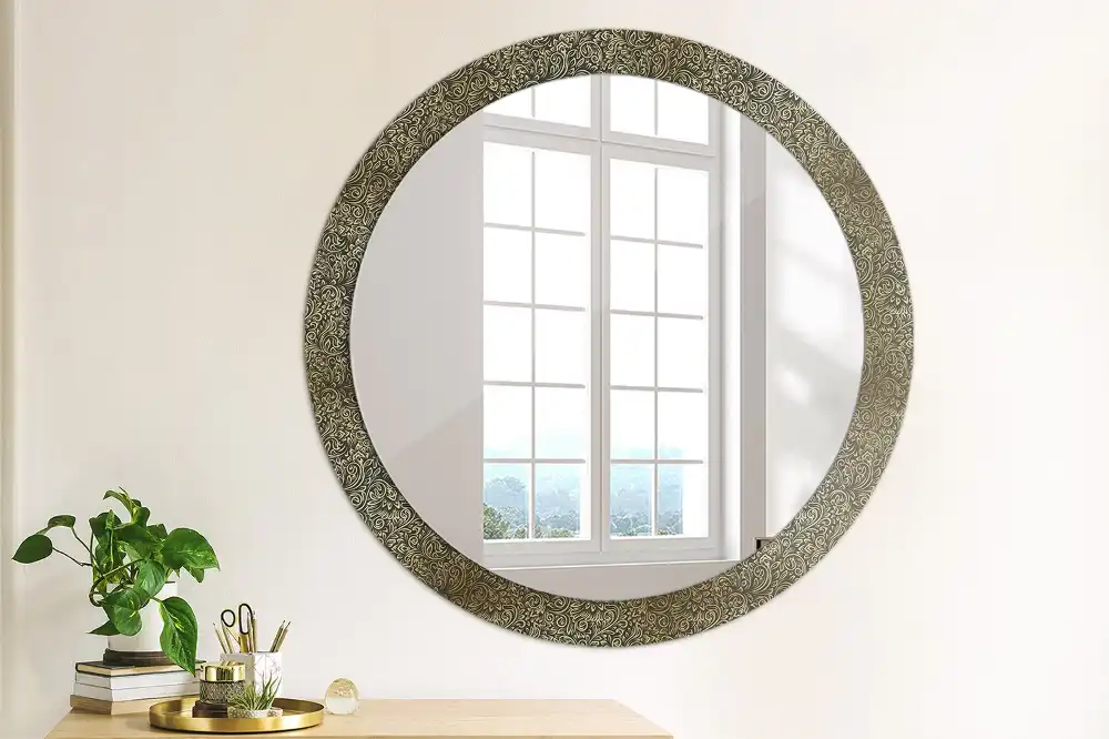 Specchio circolare decoro Ornamento floreale