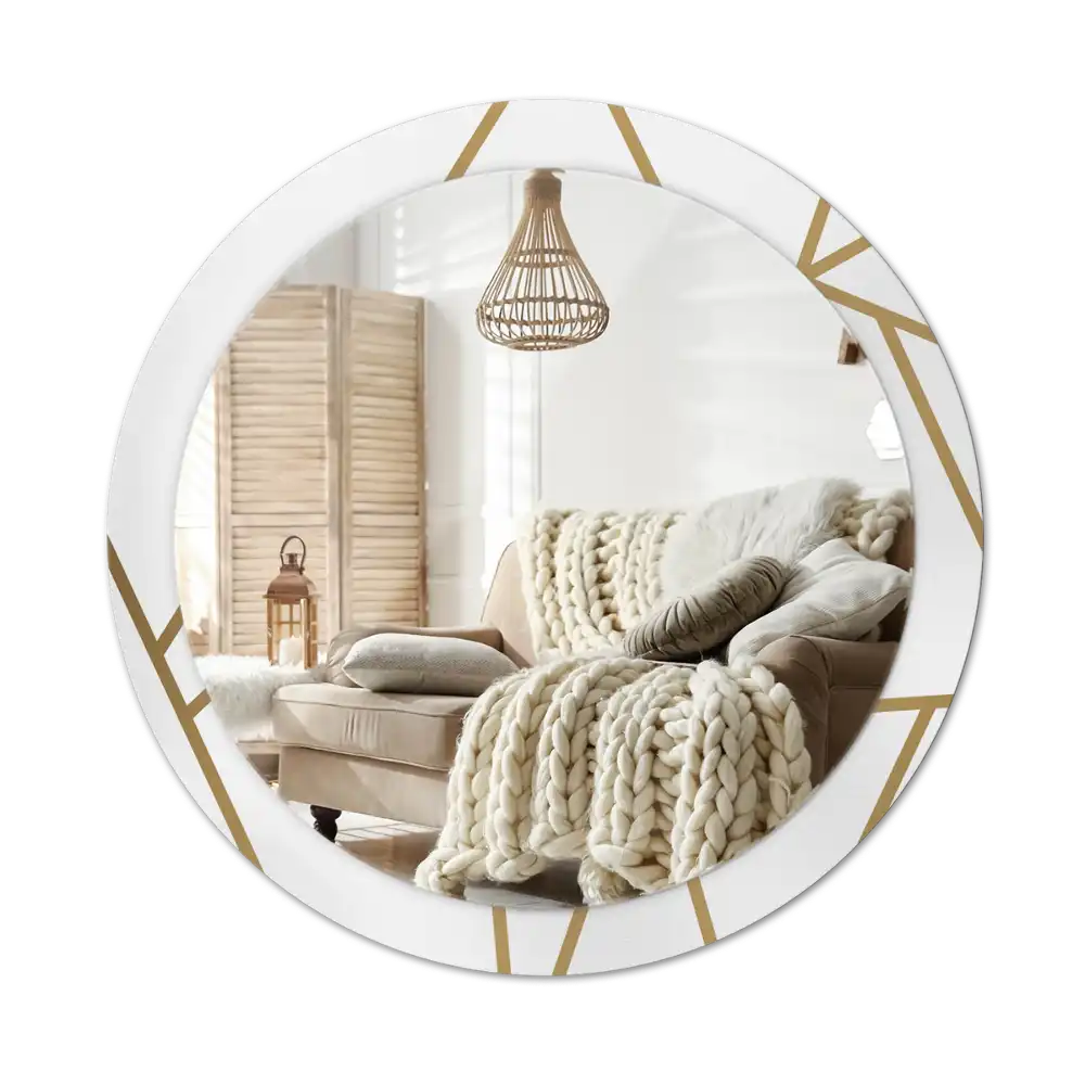 Specchio circolare stampato Composizione lineare