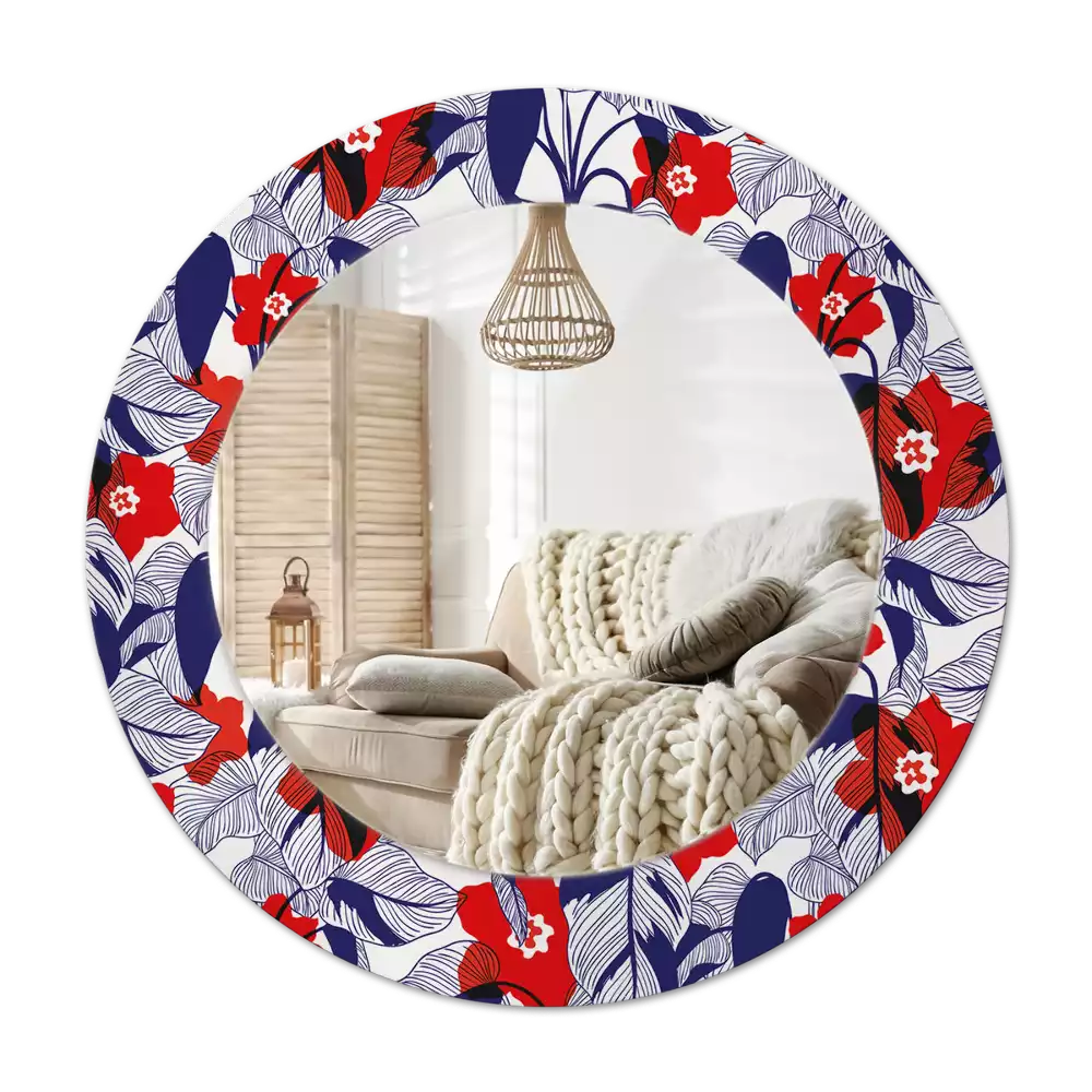 Specchio circolare decoro Filodendri