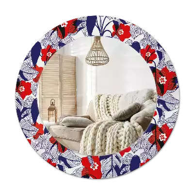 Specchio circolare decoro Filodendri
