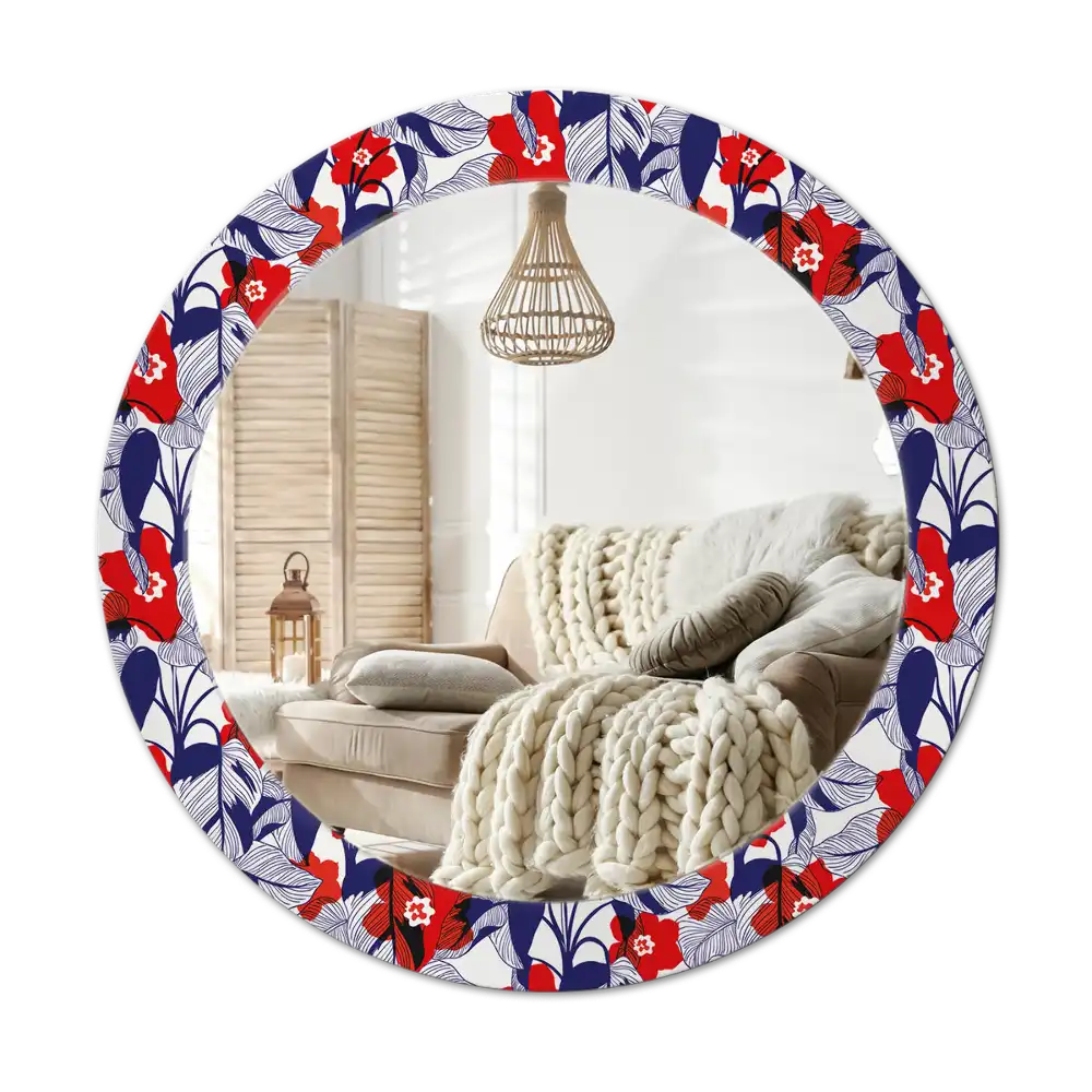 Specchio circolare decoro Filodendri