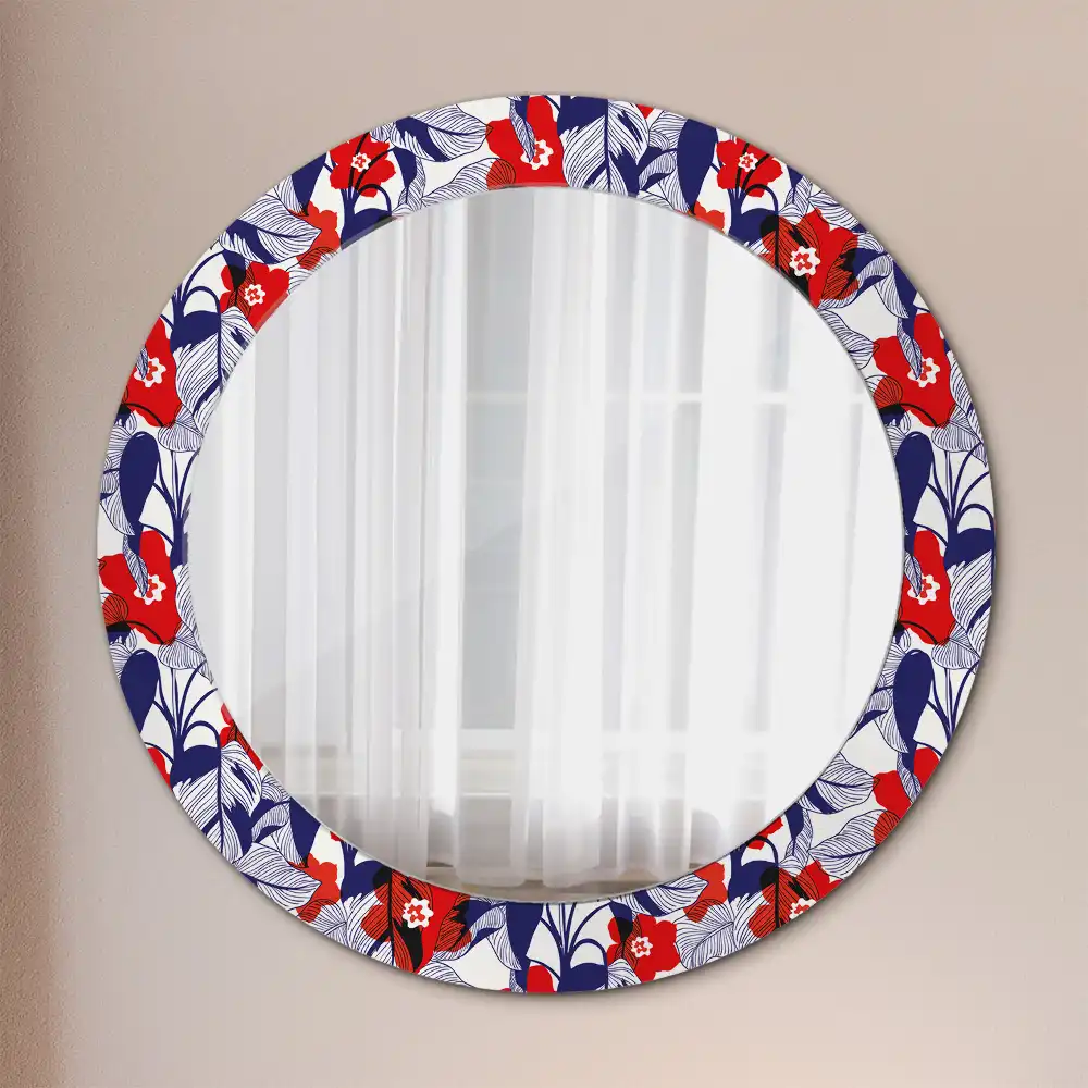 Specchio circolare decoro Filodendri