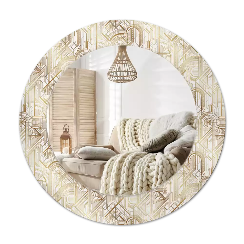 Specchio circolare stampato Composizione art déco
