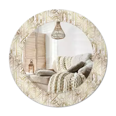 Specchio circolare stampato Composizione art déco