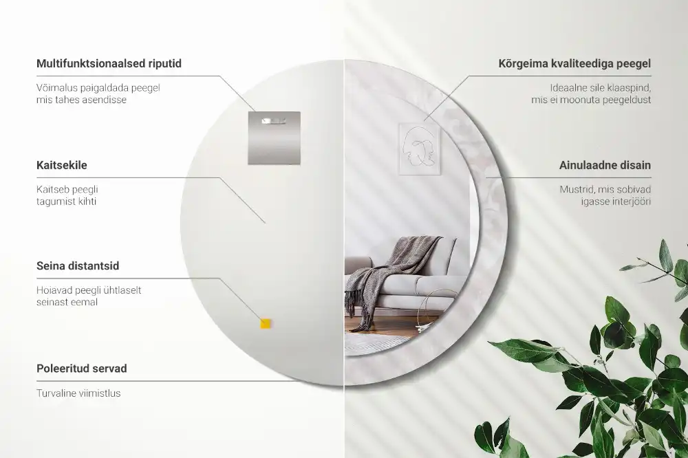 Specchio circolare decoro Trama rococò